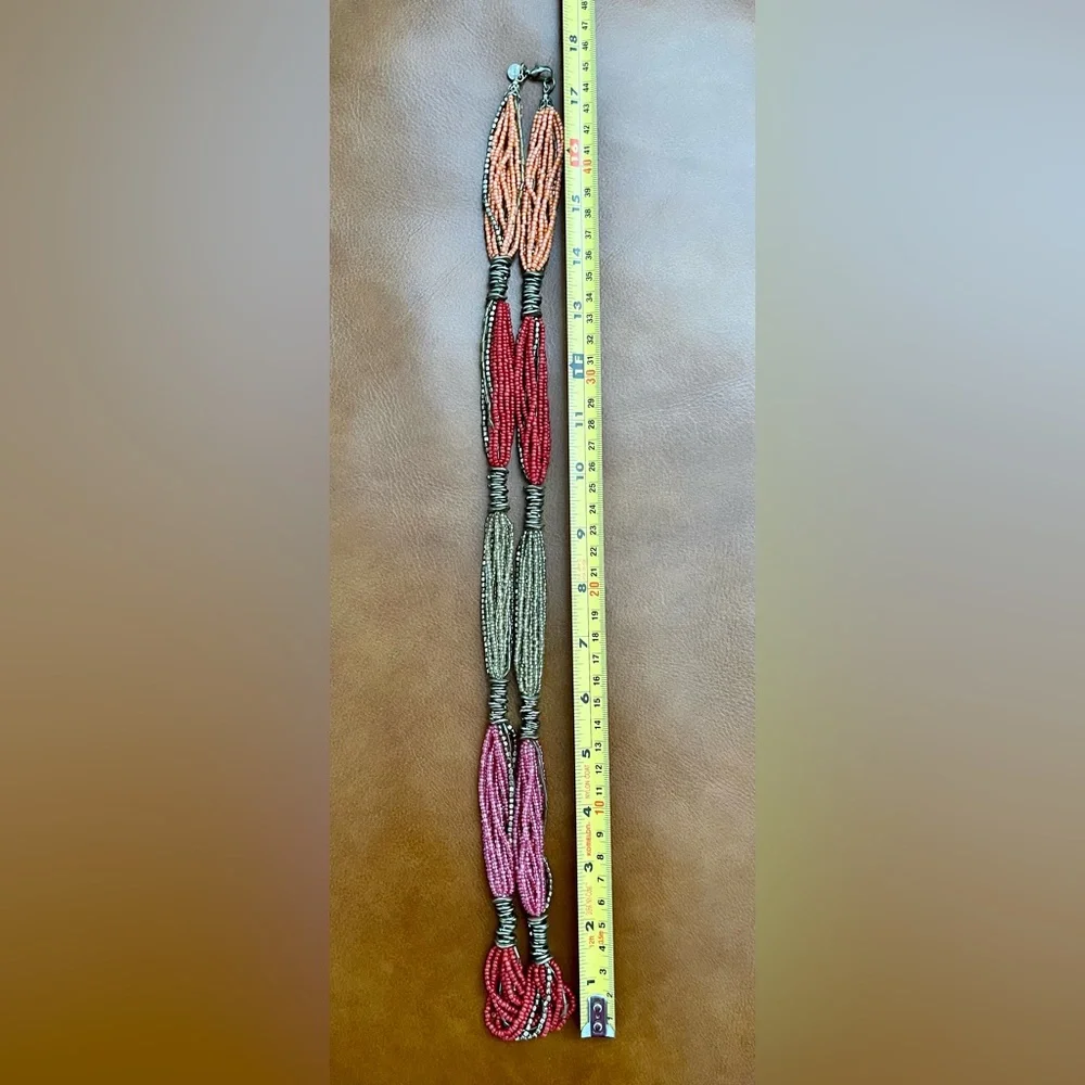LOFT Long Multi Strand Beaded Necklace | Colorful Statement Jewelry